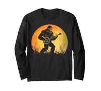 Funny Sasquatch Bigfoot Playing Banjo Bluegrass Music Long Sleeve T-Shirt