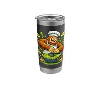 Funny Sasquatch Making Guacamole Avocado Chef Stainless Steel Insulated Tumbler