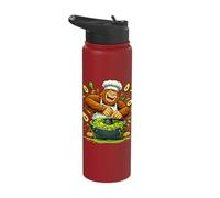 Funny Sasquatch Making Guacamole Avocado Chef Stainless Steel Insulated Water Bottle