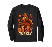 Funny Sassy I'm The Bossy Turkey Thanksgiving Women Long Sleeve T-Shirt