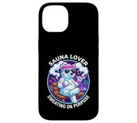 Funny Sauna Lover Sweating On Purpose Sauna Ice Bear Case for iPhone 14
