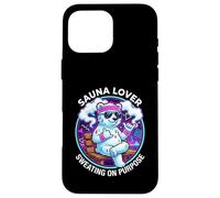 Funny Sauna Lover Sweating On Purpose Sauna Ice Bear Case for iPhone 16 Pro Max