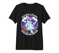 Funny Sauna Lover Sweating On Purpose Sauna Ice Bear Premium T-Shirt