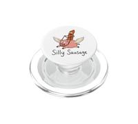 Funny Sausage Flying On A Pig PopSockets PopGrip for MagSafe