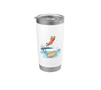 Funny Sausage Jumping Into Hot Dog Bun BBQ Dive Diving Board Stainless Steel Insulated Tumbler