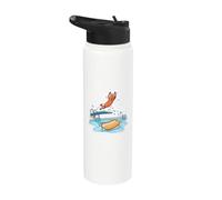 Funny Sausage Jumping Into Hot Dog Bun BBQ Dive Diving Board Stainless Steel Insulated Water Bottle
