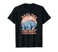 Funny Save the Chubby Unicorns Fat Rhino Vintage design T-Shirt