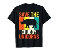 Funny Save the Chubby Unicorns Rhino Graphic Sarcastic Value Graphic T-Shirt