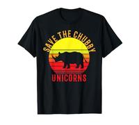 Funny Save the Chubby Unicorns Rhino Graphic Sarcastic Value Graphic T-Shirt