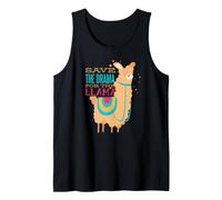 Funny Save the Drama for the Llama Colorful Sarcastic Quote Tank Top