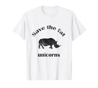 Funny save the fat unicorns T-Shirt - Mens & Womens Black T-Shirt