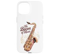 Funny Saxophone The Bacon of Music Jazz Case for iPhone 15