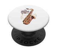 Funny Saxophone The Bacon of Music Jazz PopSockets Adhesive PopGrip
