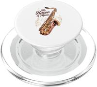 Funny Saxophone The Bacon of Music Jazz PopSockets PopGrip for MagSafe