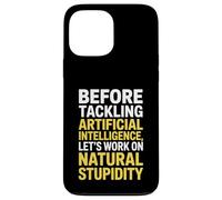 Funny Saying About Natural Sarcasm Versus AI Logic Women Men Case for iPhone 13 Pro Max