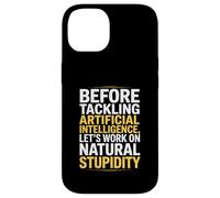 Funny Saying About Natural Sarcasm Versus AI Logic Women Men Case for iPhone 14
