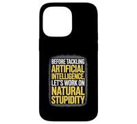 Funny Saying About Natural Sarcasm Versus AI Logic Women Men Case for iPhone 14 Pro Max