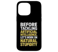 Funny Saying About Natural Sarcasm Versus AI Logic Women Men Case for iPhone 14 Pro Max