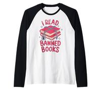 Funny Saying and Sarcastic Quotes: I Read Banned Books Raglan Baseball Tee