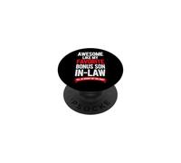Funny Saying Awesome Like My Favorite Bonus Son Law PopSockets Adhesive PopGrip