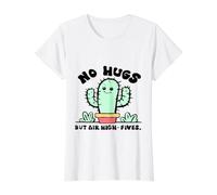 Funny Saying Cactus no hugs Value Graphic T-Shirt, Women, White, XS