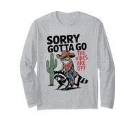 Funny Saying Cowboy Frog Riding Raccoon Weird Vintage Design Long Sleeve T-Shirt