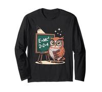 Funny Saying E Equals MC Squared Owl Genius Joke Women Men Long Sleeve T-Shirt