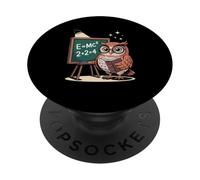Funny Saying E Equals MC Squared Owl Genius Joke Women Men PopSockets Adhesive PopGrip