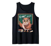 Funny Saying E Equals MC Squared Owl Genius Joke Women Men Tank Top