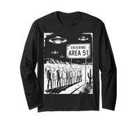 Funny Saying Entering Area 51 Alien Suit UFO Scene Women Men Long Sleeve T-Shirt
