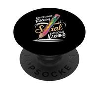 Funny Saying Excited About Teaching Social Learning Teacher PopSockets Adhesive PopGrip