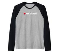 Funny Saying Heart My Sister She Bought This Raglan Baseball Tee