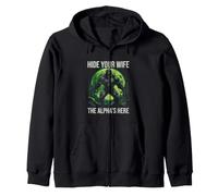 Funny Saying Hide Your Wife The Alphas Here Zip Hoodie