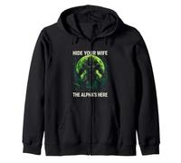 Funny Saying Hide Your Wife The Alphas Here Zip Hoodie