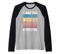 Funny Saying - I Am The Engine for Cyclist Fan Raglan Baseball Tee
