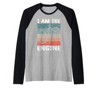 Funny Saying - I Am The Engine for Cyclist Fan Raglan Baseball Tee