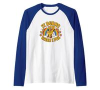 Funny Saying: It Burns When I Pee! Rainbow Raglan Baseball Tee