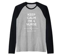 Funny Saying Keep Calm Nurse Okay Not that Calm Raglan Baseball Tee