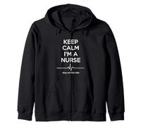 Funny Saying Keep Calm Nurse Okay Not That Calm Zip Hoodie