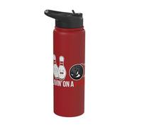 Funny Saying Livin' on a Spare Fun Bowling Bowler Stainless Steel Insulated Water Bottle