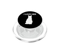 Funny Saying Love Her With Cat Silhouette PopSockets PopGrip for MagSafe