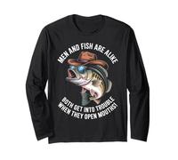 Funny Saying Men Fish Trouble Talking Humor Joke Women Men Long Sleeve T-Shirt