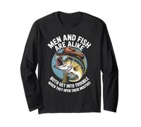Funny Saying Men Fish Trouble Talking Humor Joke Women Men Long Sleeve T-Shirt