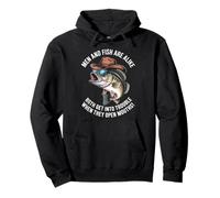 Funny Saying Men Fish Trouble Talking Humor Joke Women Men Pullover Hoodie