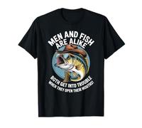 Funny Saying Men Fish Trouble Talking Humor Joke Women Men T-Shirt