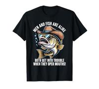 Funny Saying Men Fish Trouble Talking Humor Joke Women Men T-Shirt