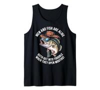 Funny Saying Men Fish Trouble Talking Humor Joke Women Men Tank Top