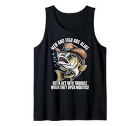 Funny Saying Men Fish Trouble Talking Humor Joke Women Men Tank Top