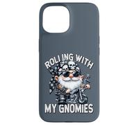 Funny Saying Motorcycle Biker Gnome Rolling With My Gnomies Case for iPhone 15