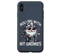 Funny Saying Motorcycle Biker Gnome Rolling With My Gnomies Case for iPhone XS Max